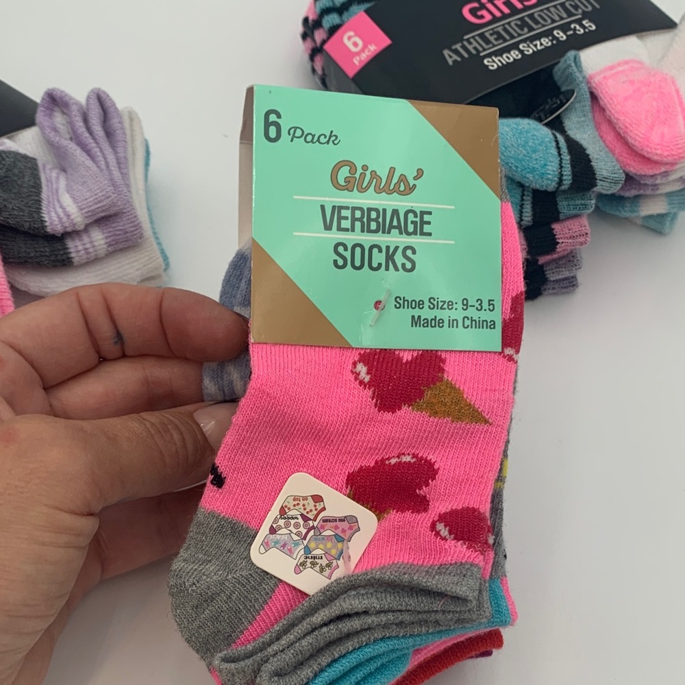Girls' Athletic Low-Cut Socks - 6 Pack X 3 = 18 pairs - Picture 6 of 13